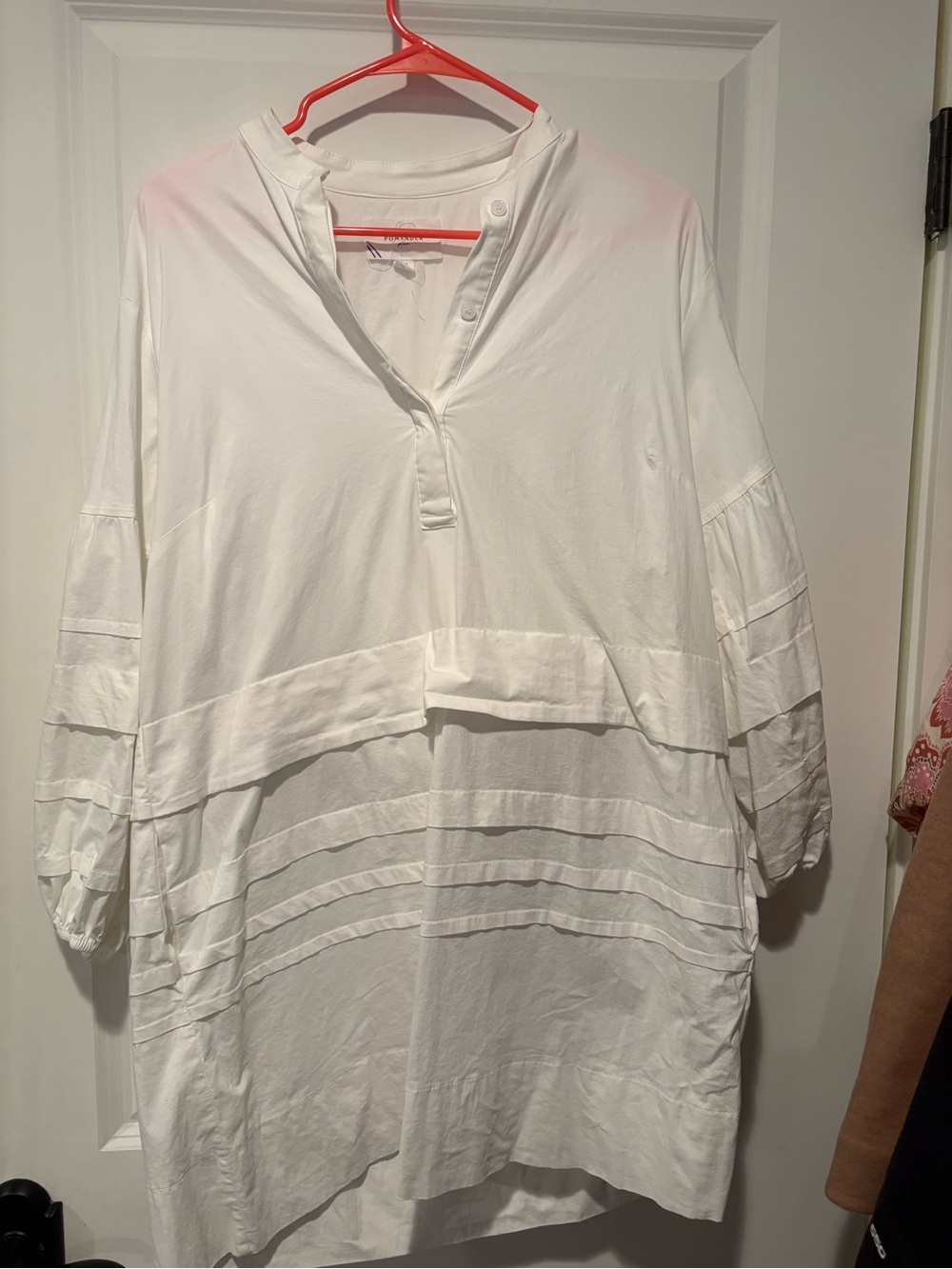 Pomander Place White Button-Split Tunic dress